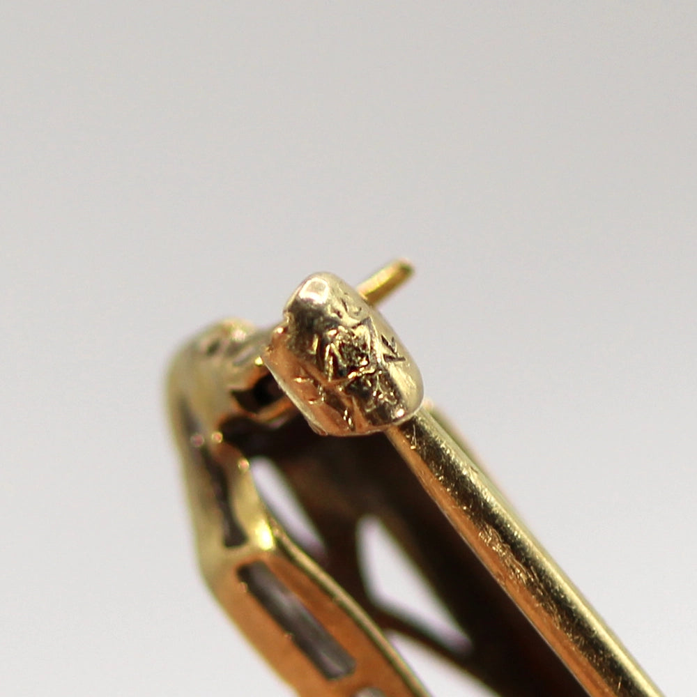 Vintage 14K Gold Sapphire and Diamond Bar Pin