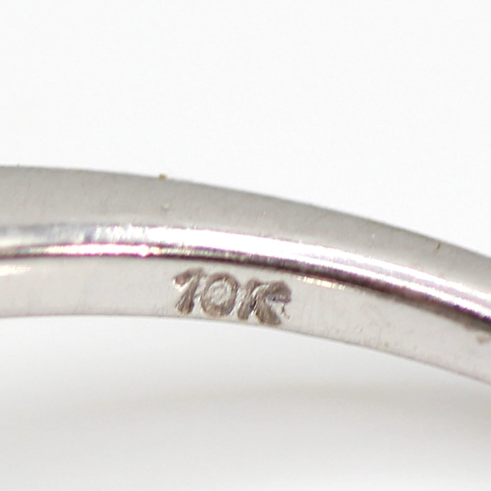 10K White Gold with Blue and White CZ Ring SIZE 6.5