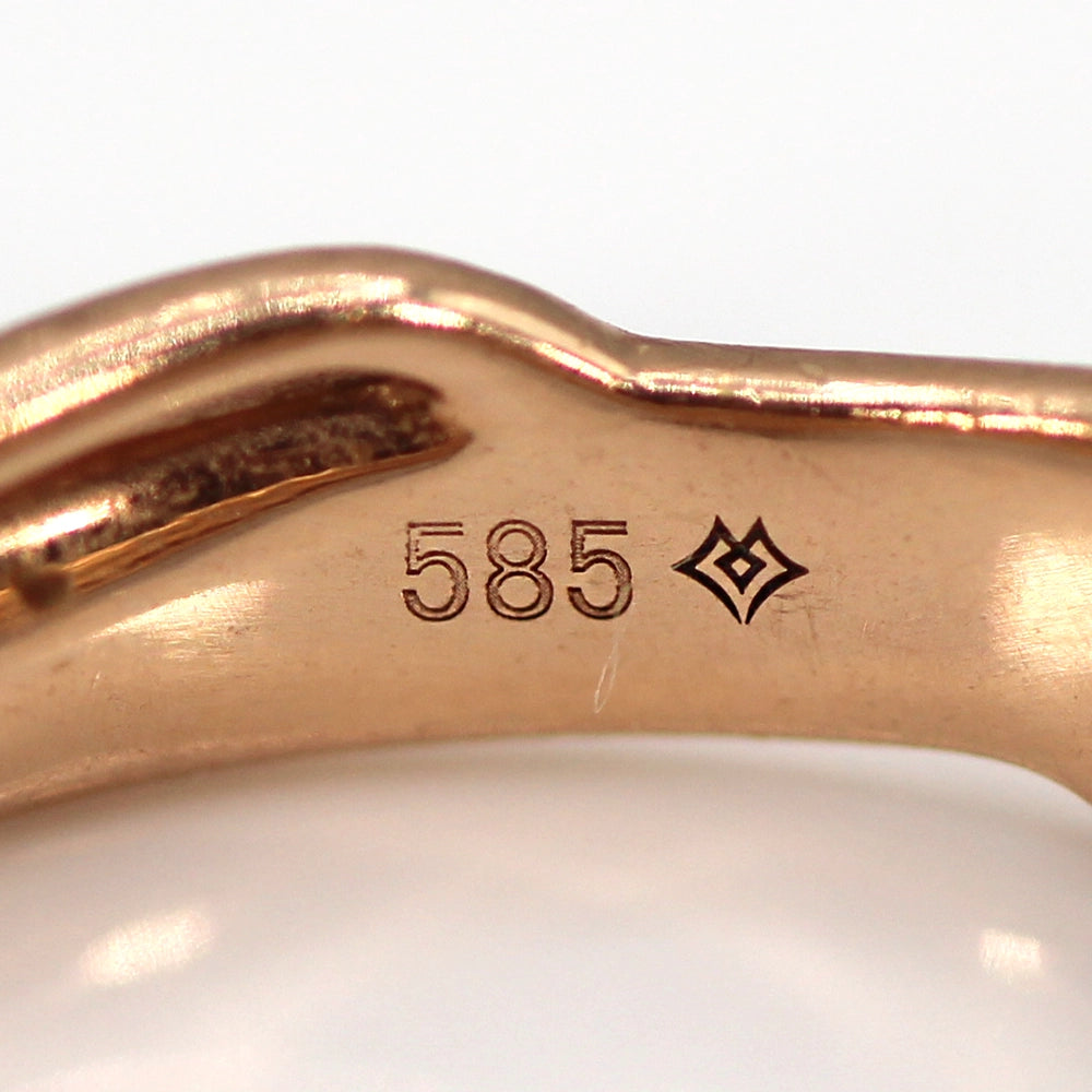 14K Rose Gold and Diamond "Water Under the Bridge" Ring SIZE 6