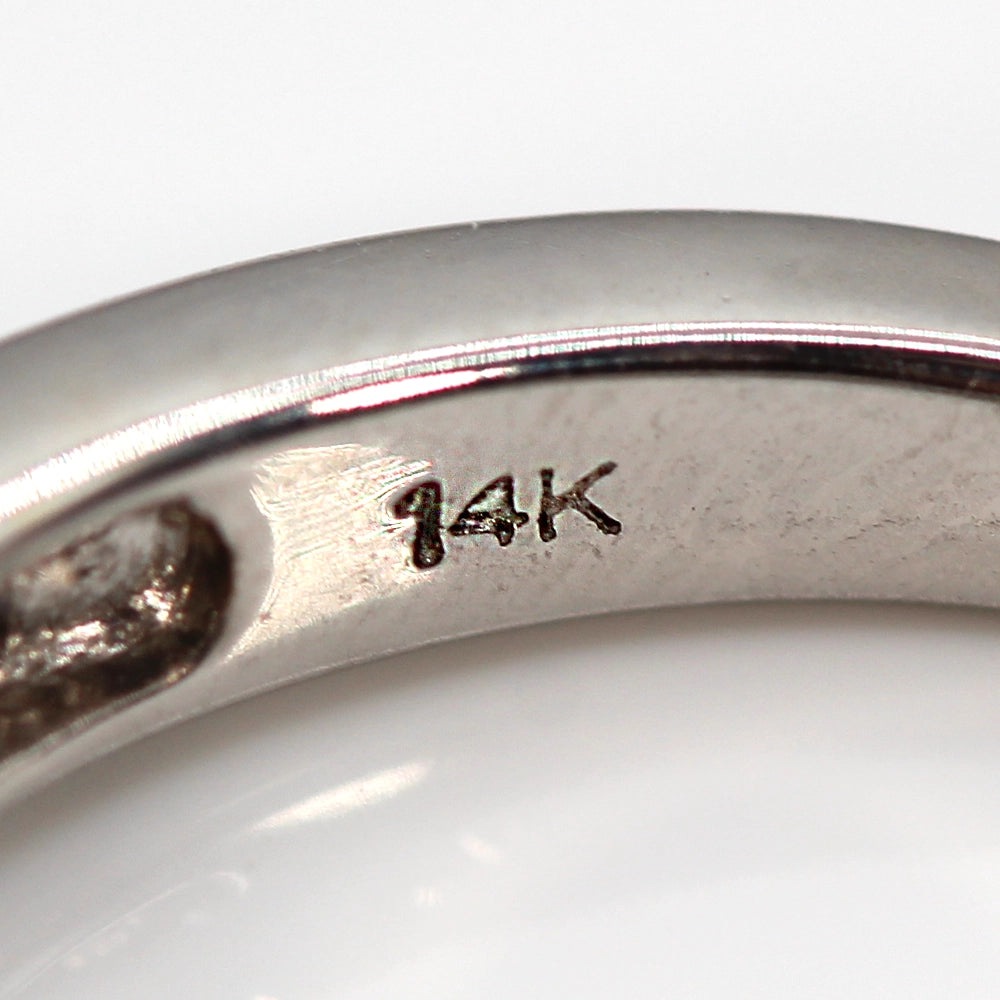 14K White Gold Three Princess Cut Diamond Ring SIZE 5.5