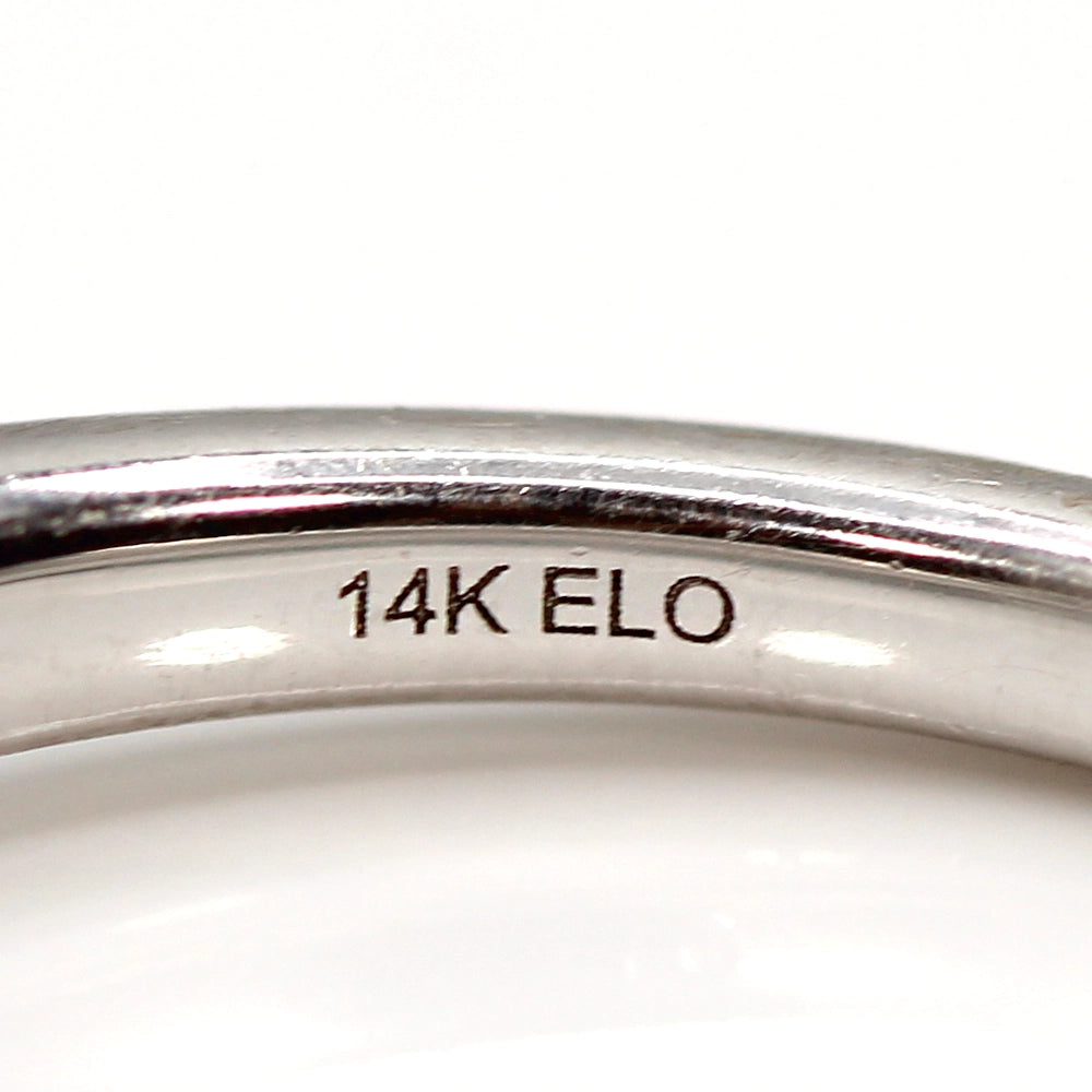 14K White Gold Diamond Engagement Ring with Diamond Band SIZE 6.5