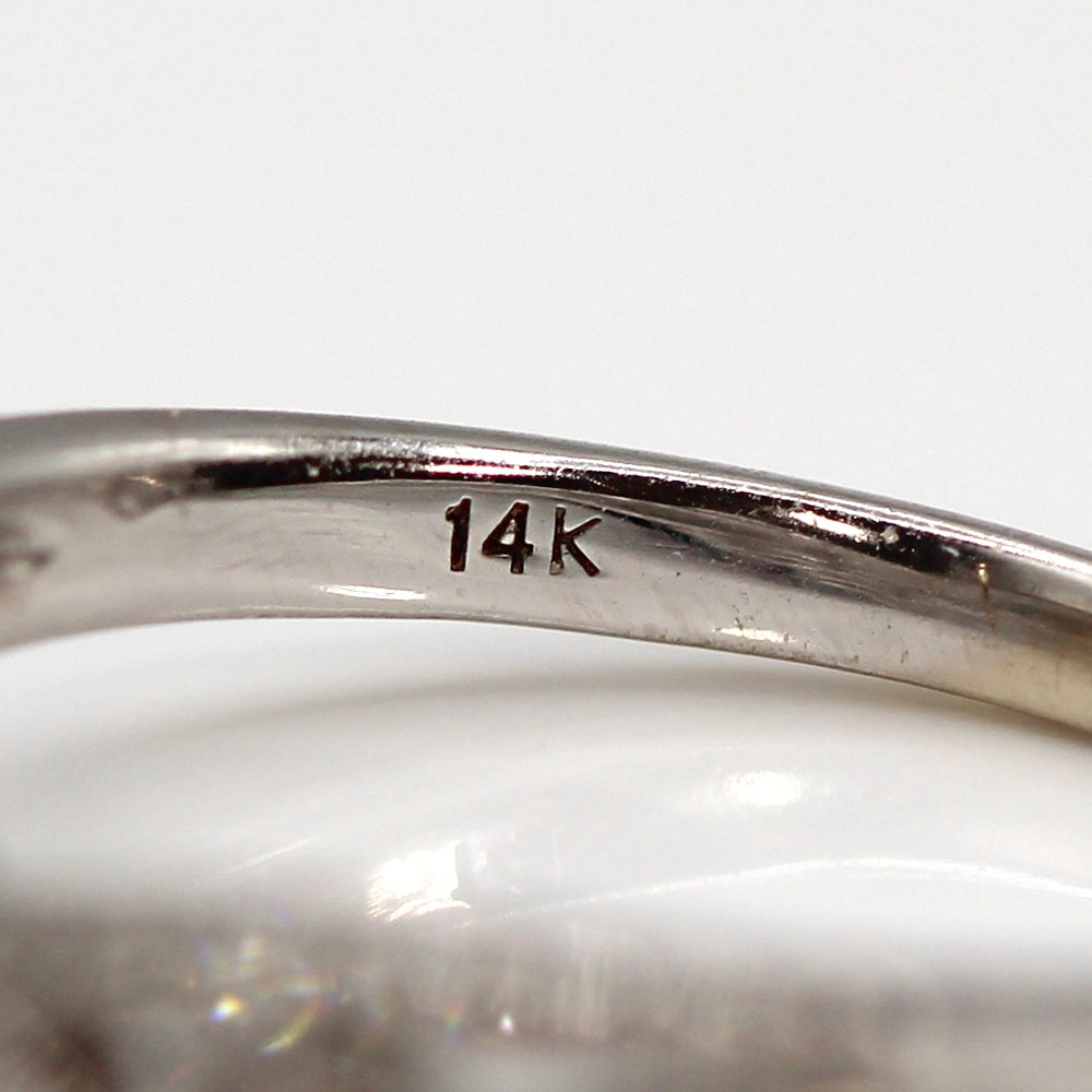 14K White Gold and Diamond Tiara Wedding Band Ring SIZE 5.5