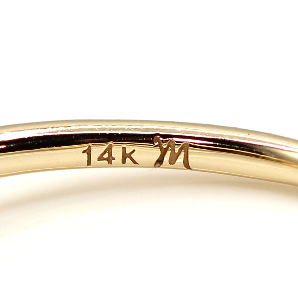 14K Yellow Gold and Diamond Mejuri ‘Chain’ Ring SIZE 6