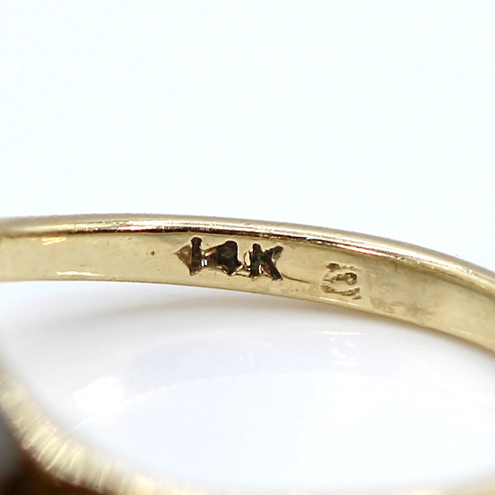 14K Yellow Gold and Tahitian Silver Pearl Dolphin Ring SIZE 3