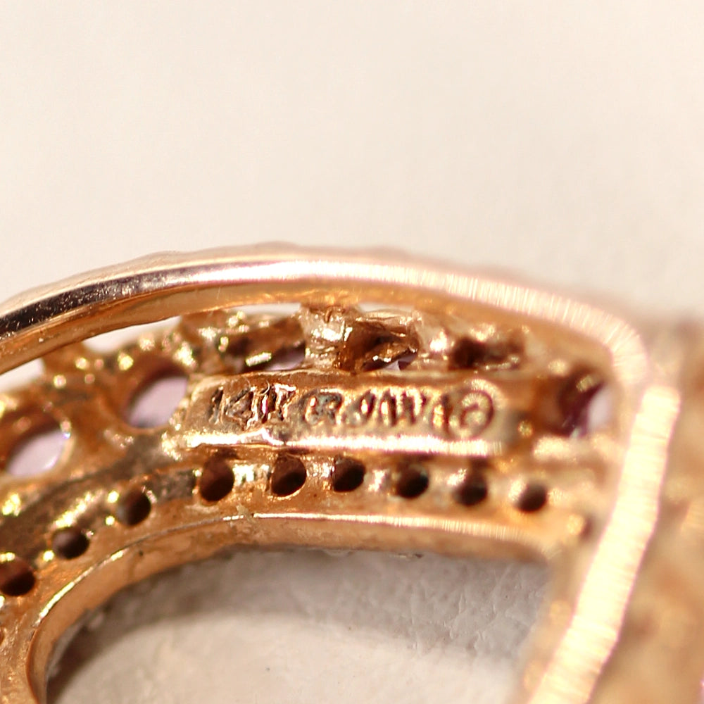 14K Rose Gold Diamond and Pink Tourmaline Heart Pendant with Chain
