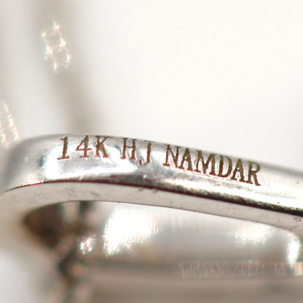 14K White Gold River of Diamonds Pendant with Box Chain
