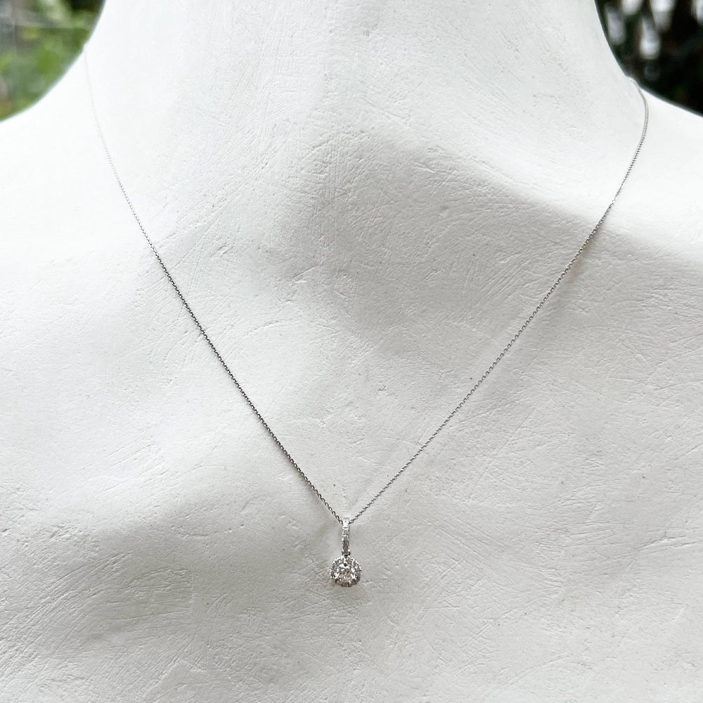14K White Gold VS/SI Diamond Pendant with Chain