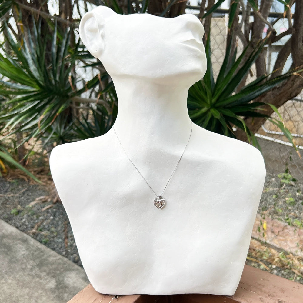 14K Rose Gold and Sterling Silver ‘Mother and Child Pendant’ with Diamonds and Box Chain