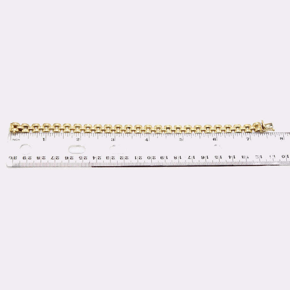 Retro 18K Yellow Gold Italian Panther Bracelet SIZE 7.5