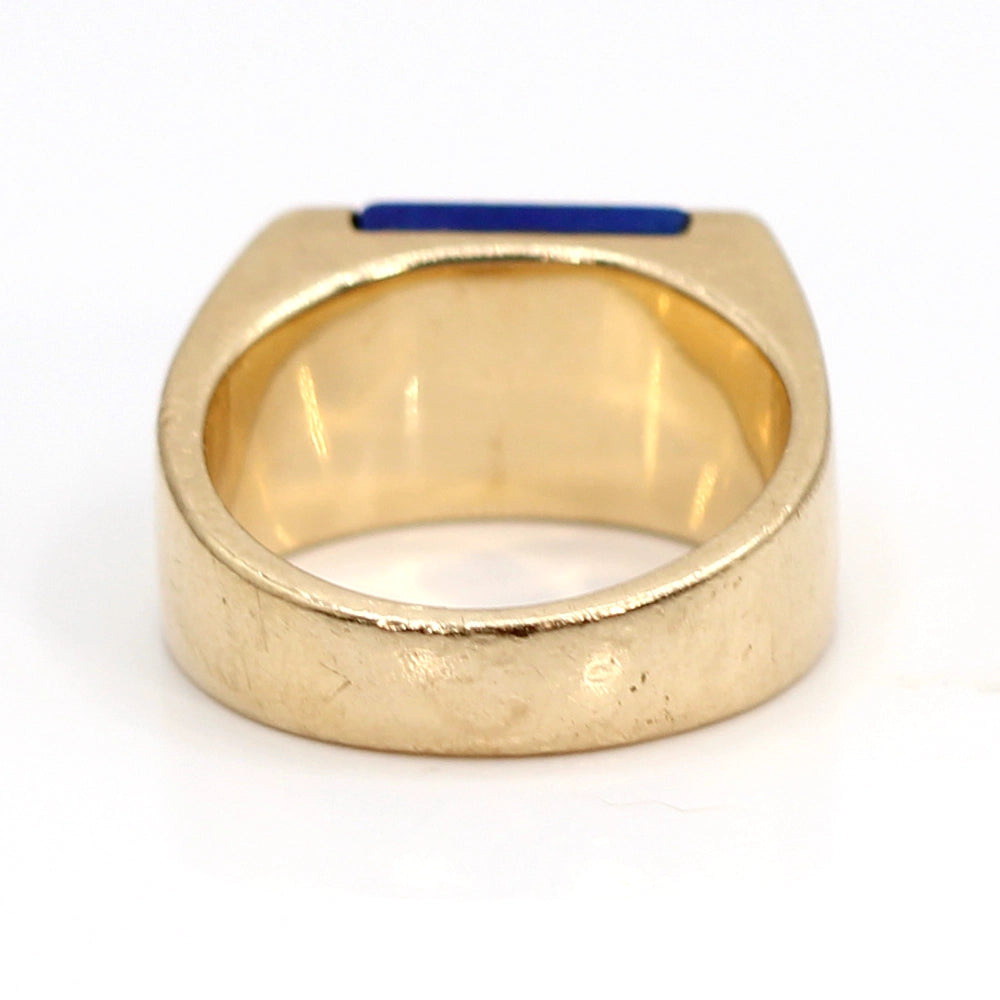 14K Yellow Gold and Lapis Lazuli Gents Ring SIZE 8