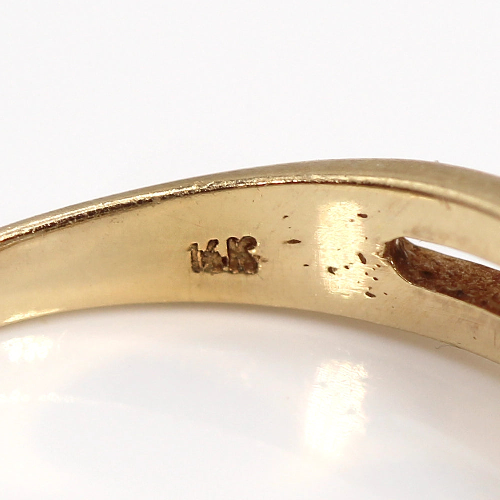 Vintage 14K Yellow Gold and Sapphire Negative Space Ring SIZE 5.75