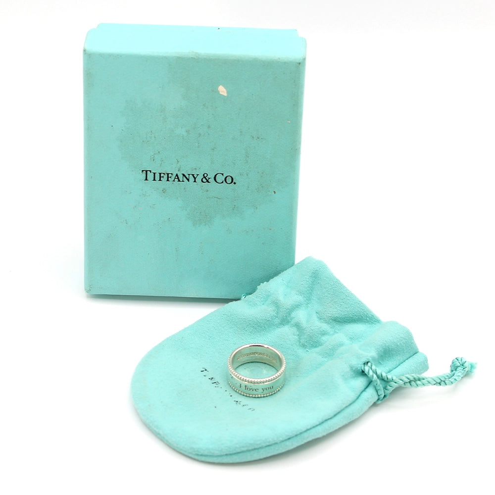 Tiffany & Co I Love You Ring in Sterling Silver SIZE 7.75 with Box and Pouch