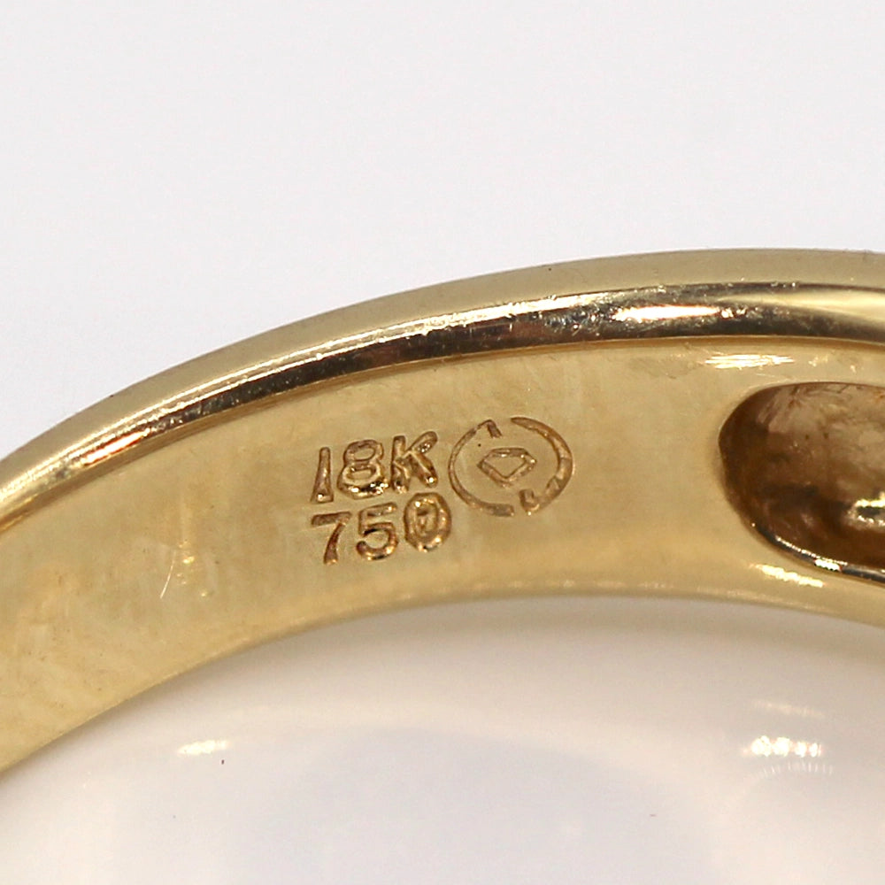 Vintage Diamond and High Polish 18K Yellow Gold Ring SIZE 8