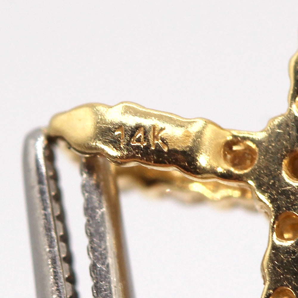 14K Yellow Gold and Diamond Cross Pendant