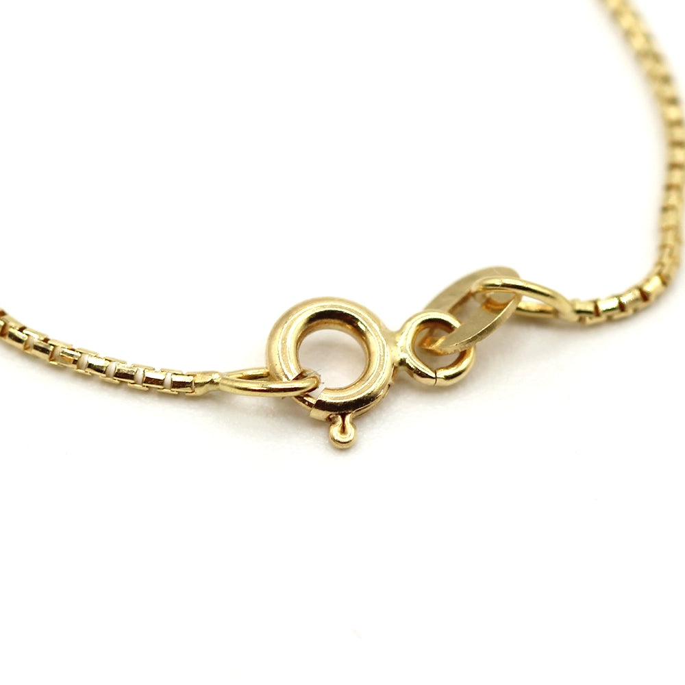 Sapphire and Diamond Pendant in 18K Yellow Gold with 16 inch Box Chain