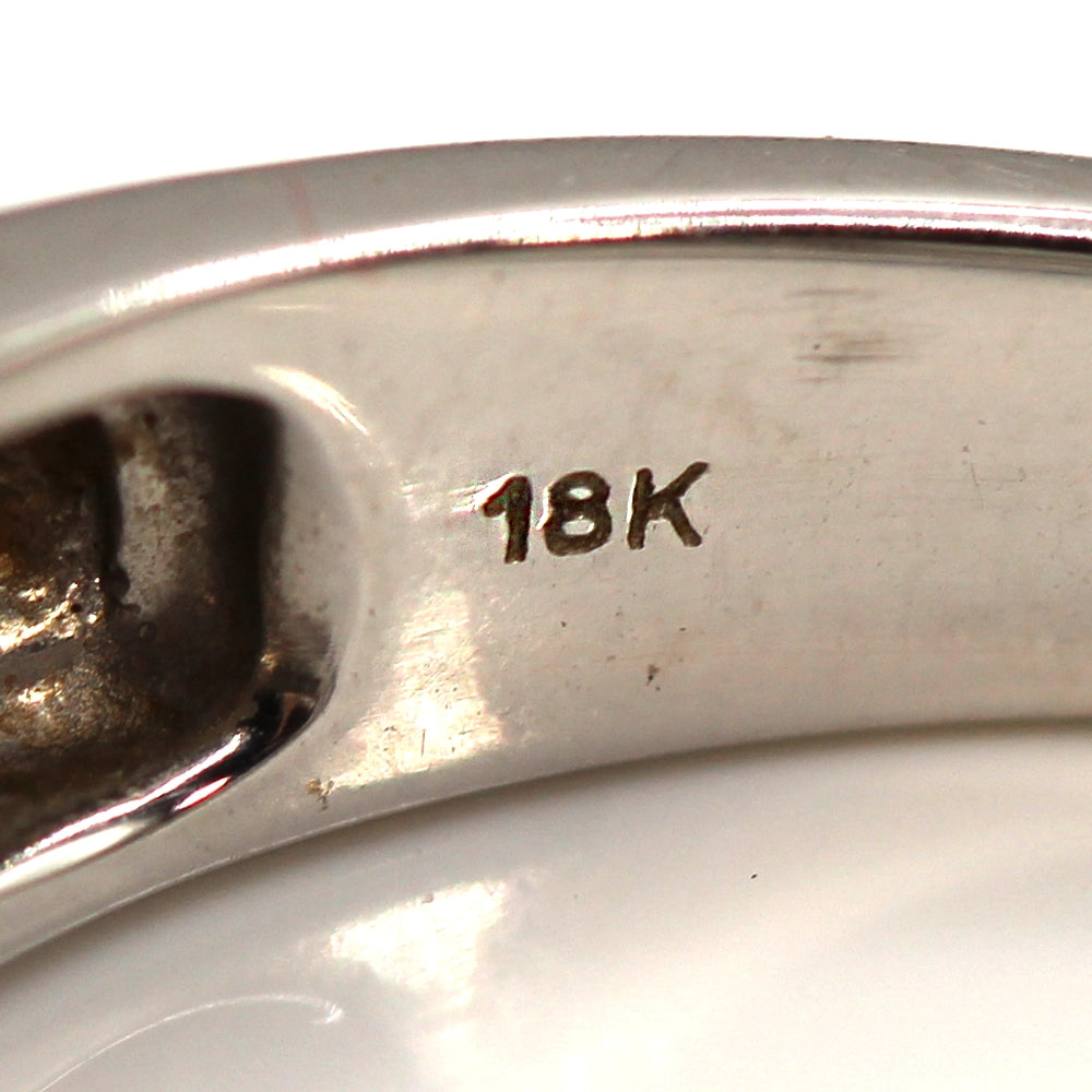18K White Gold Art Deco Style Ring with VS Diamond Size 8.5
