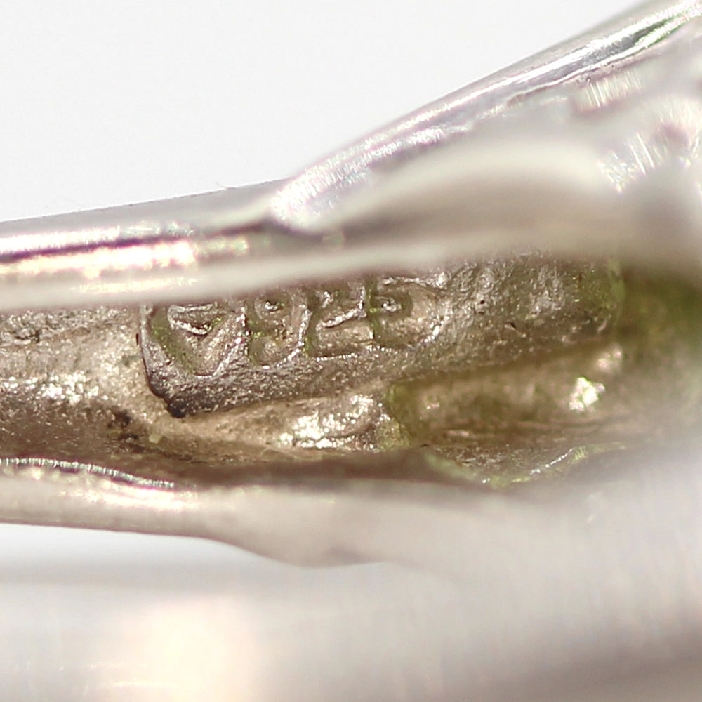Sterling Silver and Chessboard Cut Peridot Ring SIZE 7.75