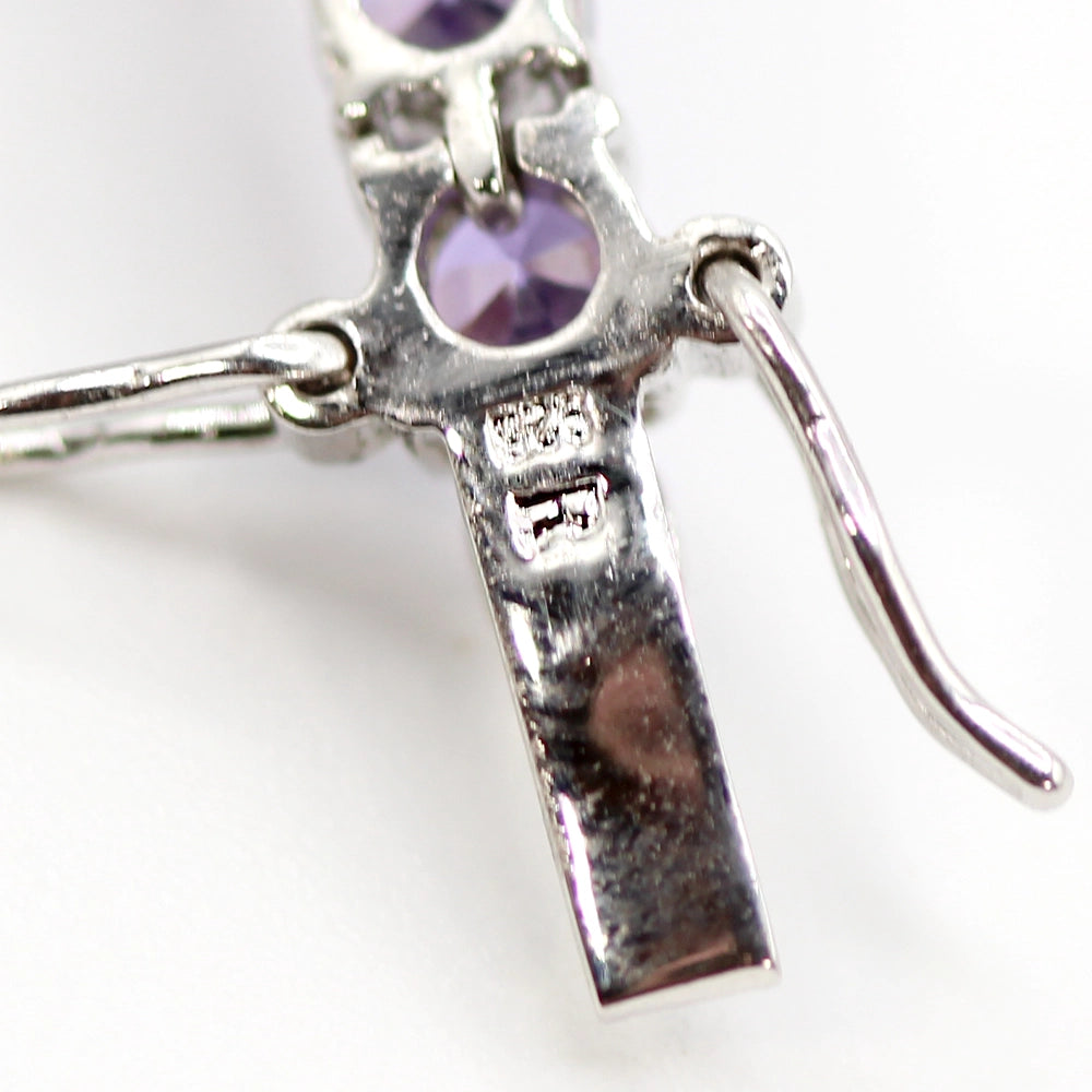 Sterling Silver Lavender CZ Tennis Bracelet SIZE 7