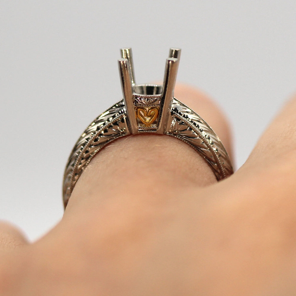 NEW!! Vintage Coast Diamond Platinum and 18K Yellow Gold Mounting SIZE 6