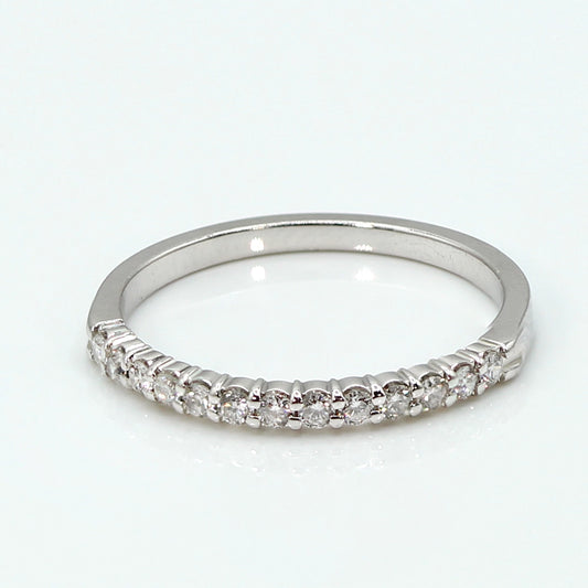 14K White Gold and Diamond Band Ring SIZE 7