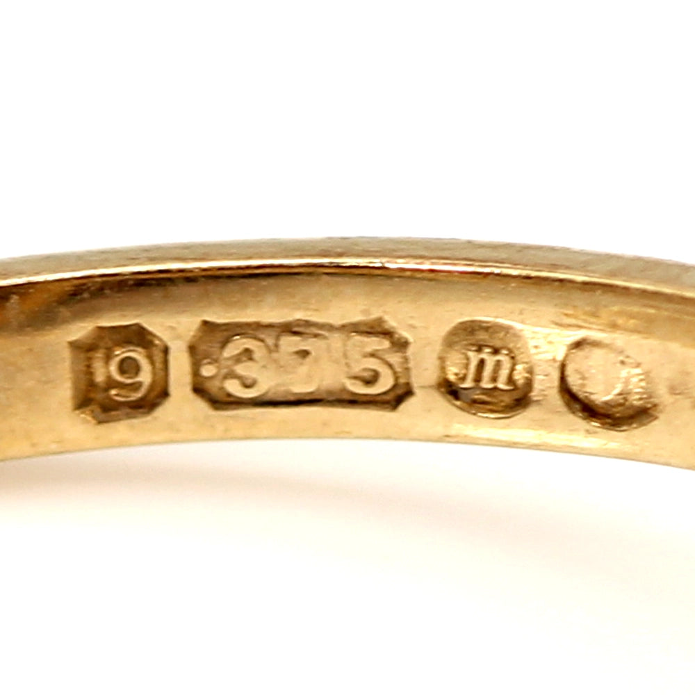 Vintage 9K Yellow Gold Cultured Pearl and Garnet Ring SIZE 8.5