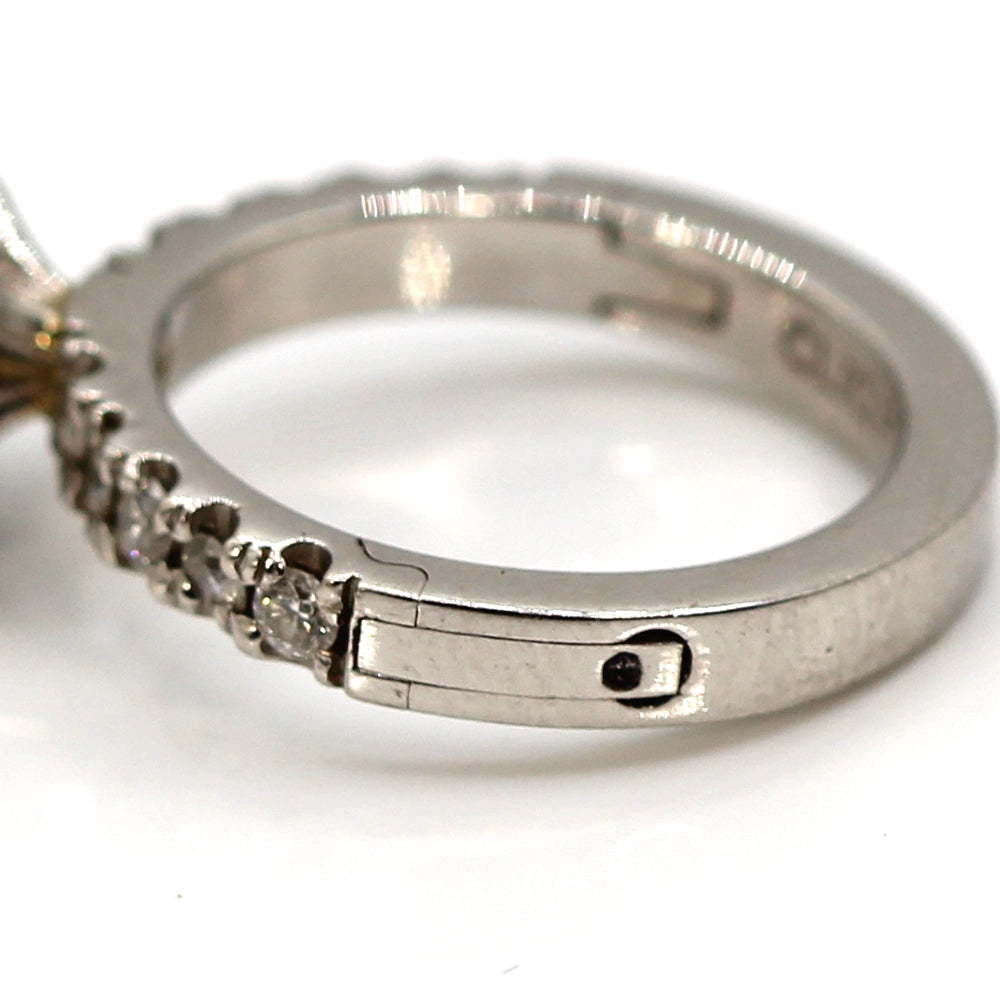 Vintage Platinum and Diamond Halo Ring SIZE 4.5 with Open Shank