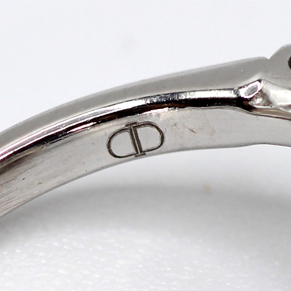 10K White Gold and Emerald Cut Diamond Halo Ring SIZE 5