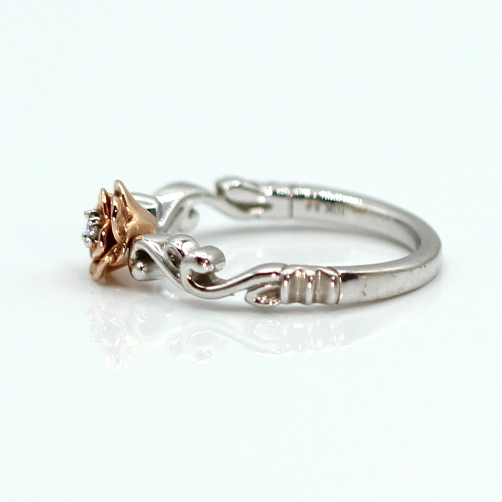 Enchanted Disney Belle Rose Ring with Diamond Center SIZE 6.75