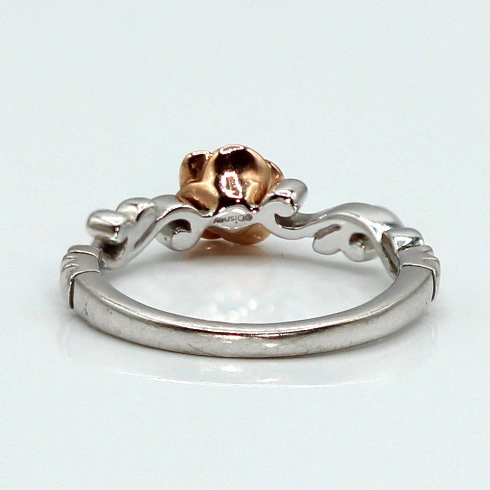 Enchanted Disney Belle Rose Ring with Diamond Center SIZE 6.75