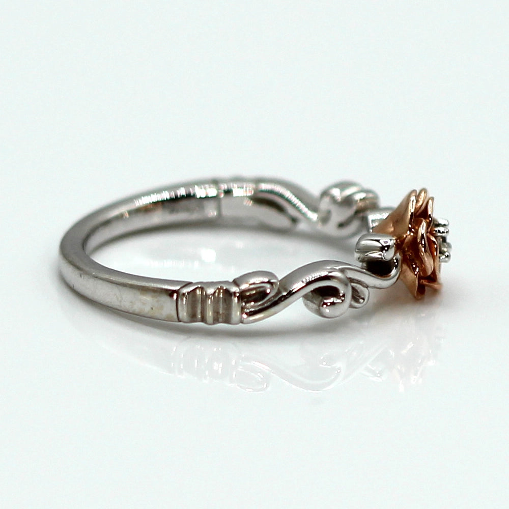 Enchanted Disney Belle Rose Ring with Diamond Center SIZE 6.75