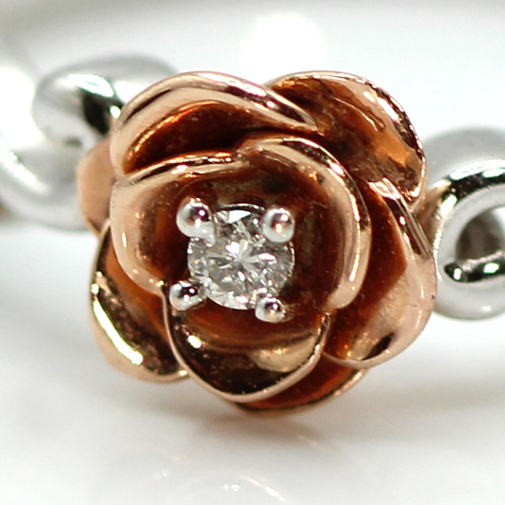 Enchanted Disney Belle Rose Ring with Diamond Center SIZE 6.75