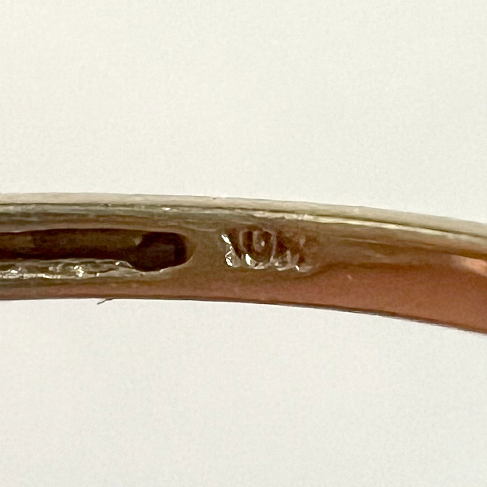 10K Yellow Gold Double Opal and Diamond Ring SIZE 7