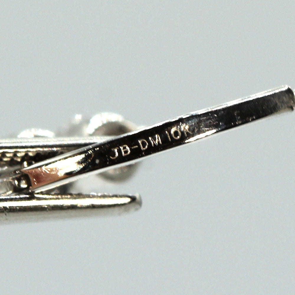 10K White Gold Diamond Leverback Earrings