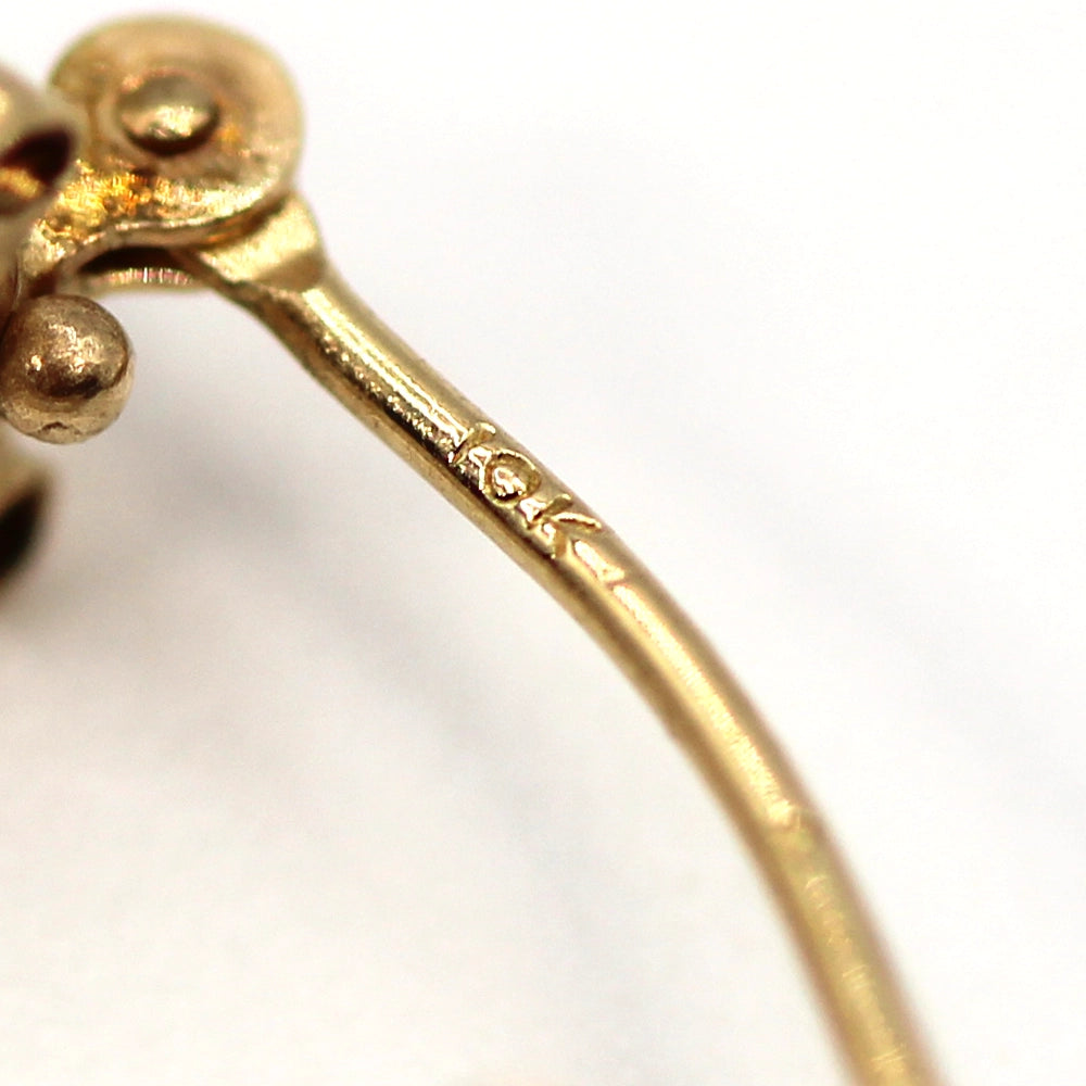 10K Yellow Gold and White Pearl Hoop Earrings