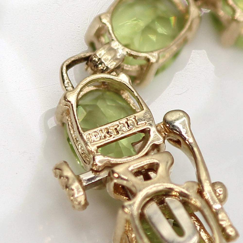 10K Yellow Gold 20ctw Peridot Tennis Bracelet SIZE 7