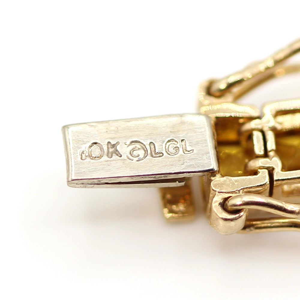 10K Yellow Gold and Rainbow Stones Tennis Bracelet SIZE 7.25