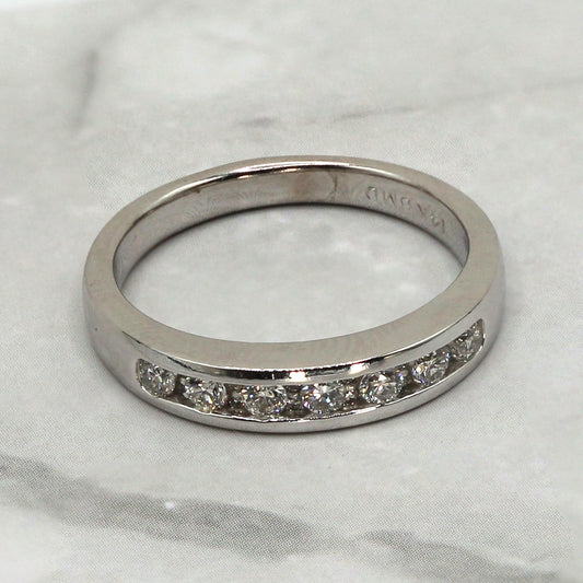 14K White Gold Double Diamond Ring SIZE 6.5