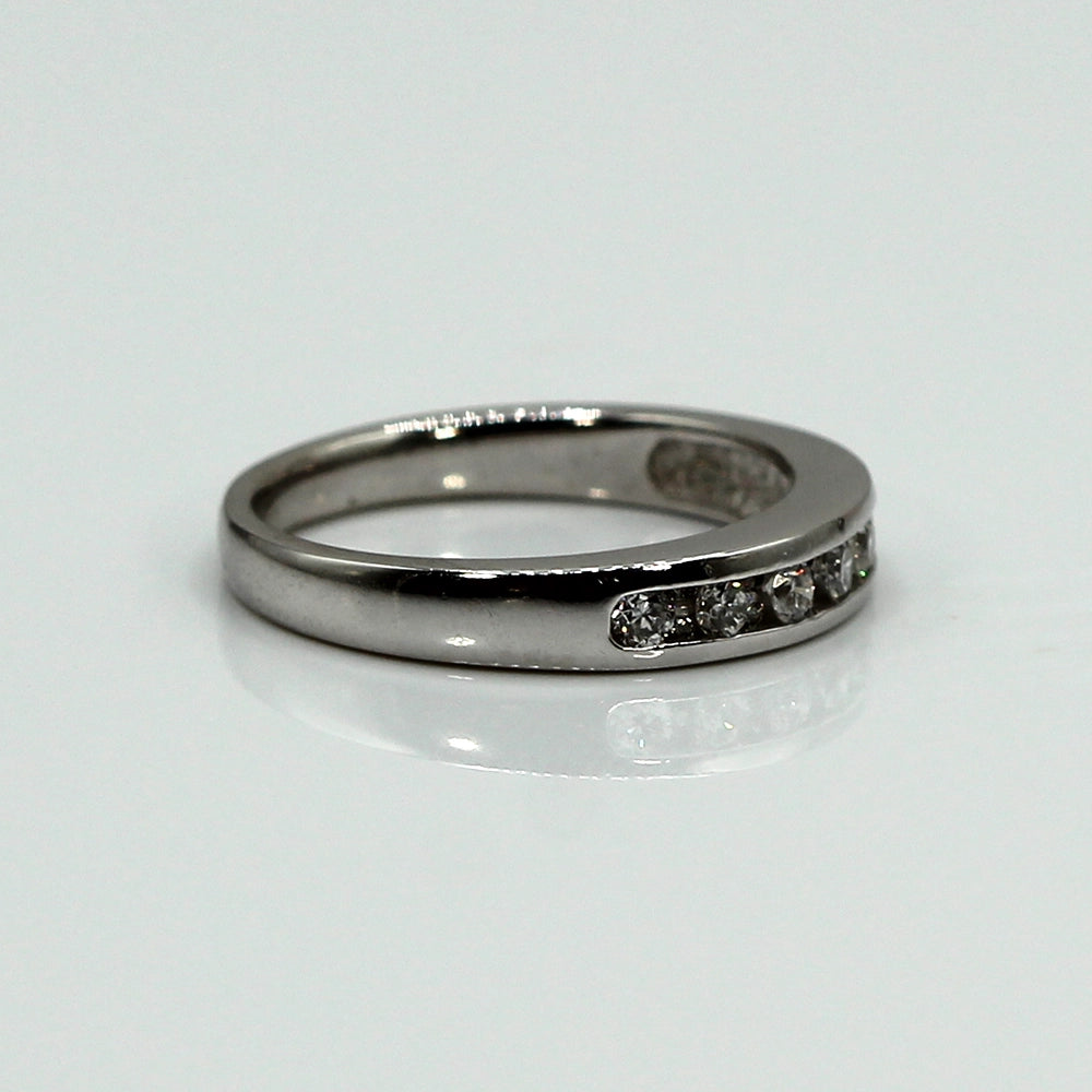 14K White Gold Double Diamond Ring SIZE 6.5