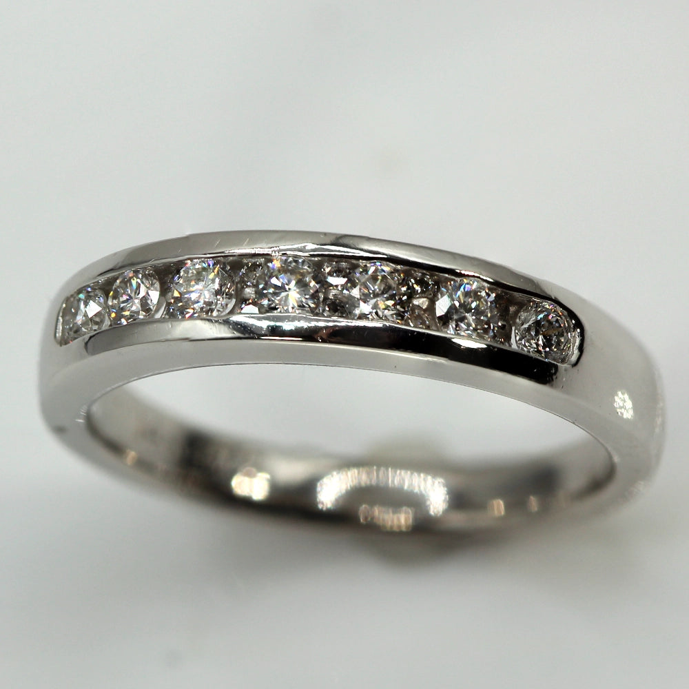 14K White Gold Double Diamond Ring SIZE 6.5
