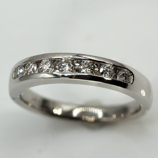 14K White Gold Double Diamond Ring SIZE 6.5