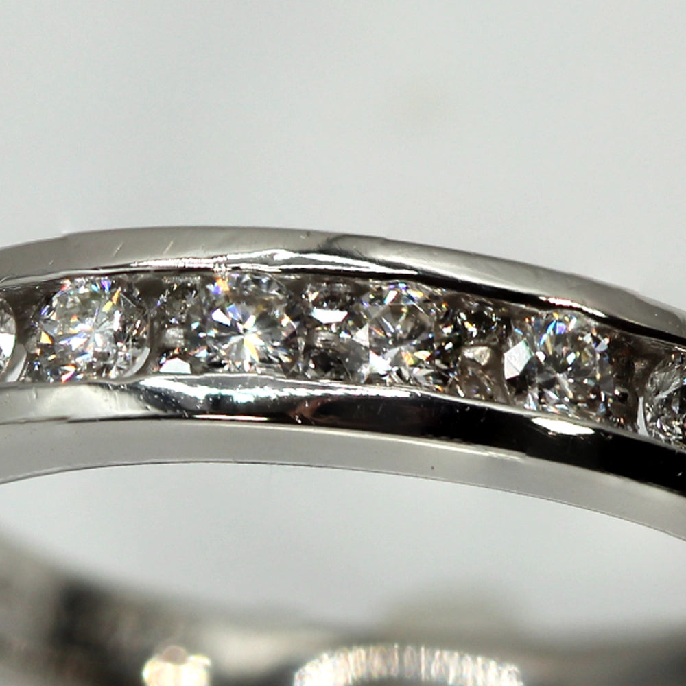 14K White Gold Double Diamond Ring SIZE 6.5