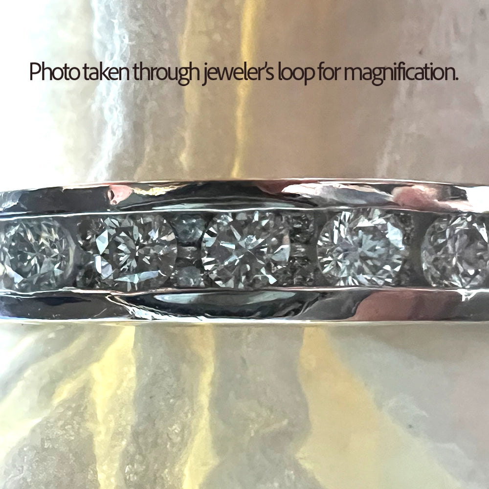 14K White Gold Double Diamond Ring SIZE 6.5