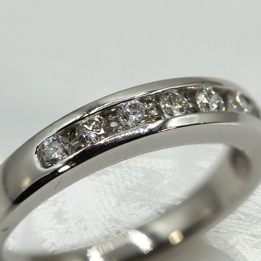 14K White Gold Double Diamond Ring SIZE 6.5