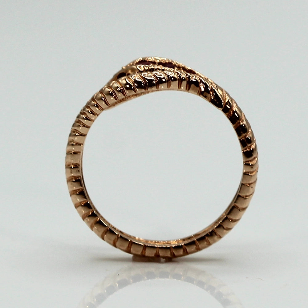 14K Rose Gold Ruby and Sapphire Snake Ring SIZE 7.25