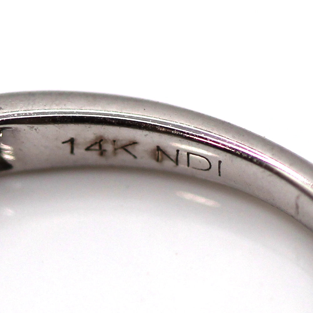 14K White Gold and Princess Cut Diamond Engagement and Wedding Ring Set SIZE 5