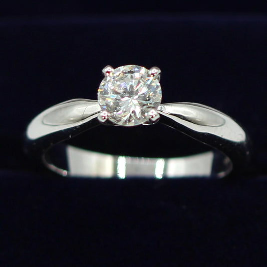 14K White Gold Diamond Solitaire Ring SIZE 5.5