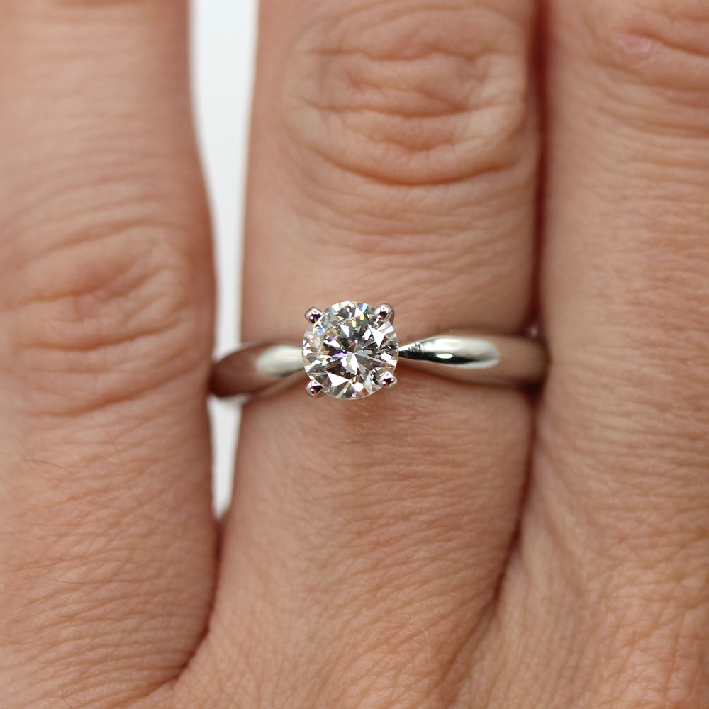 14K White Gold Diamond Solitaire Ring SIZE 5.5