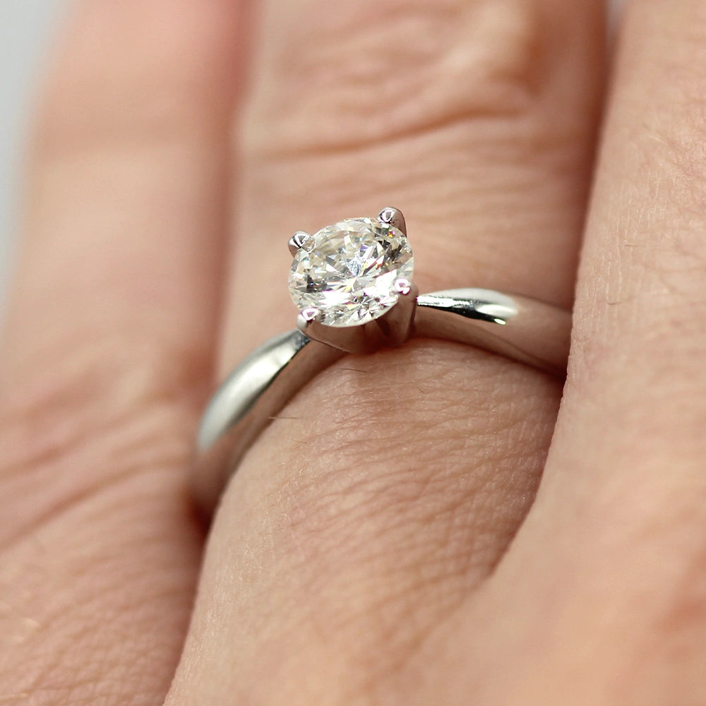 14K White Gold Diamond Solitaire Ring SIZE 5.5