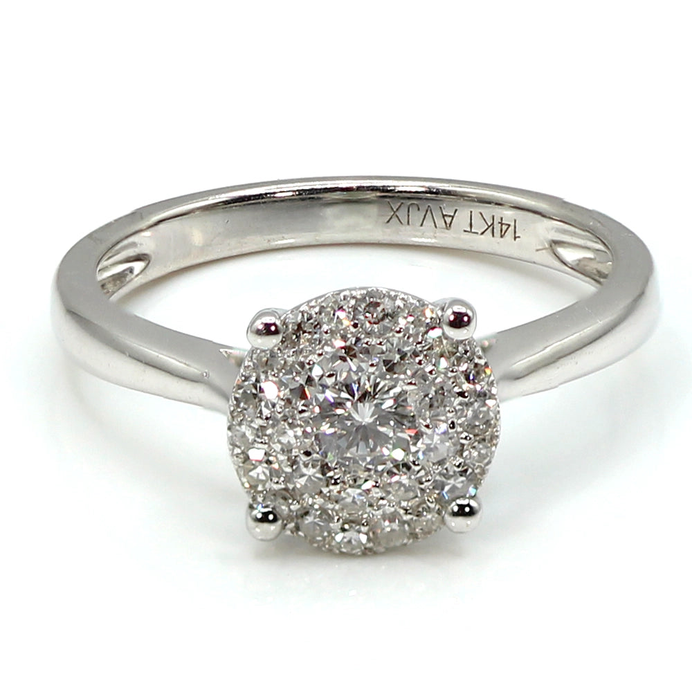 14K White Gold and Diamond Lovebright Ring SIZE 7