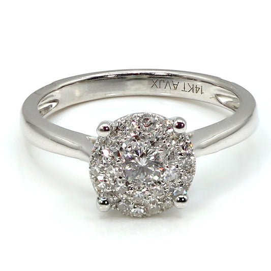 14K White Gold and Diamond Lovebright Ring SIZE 7